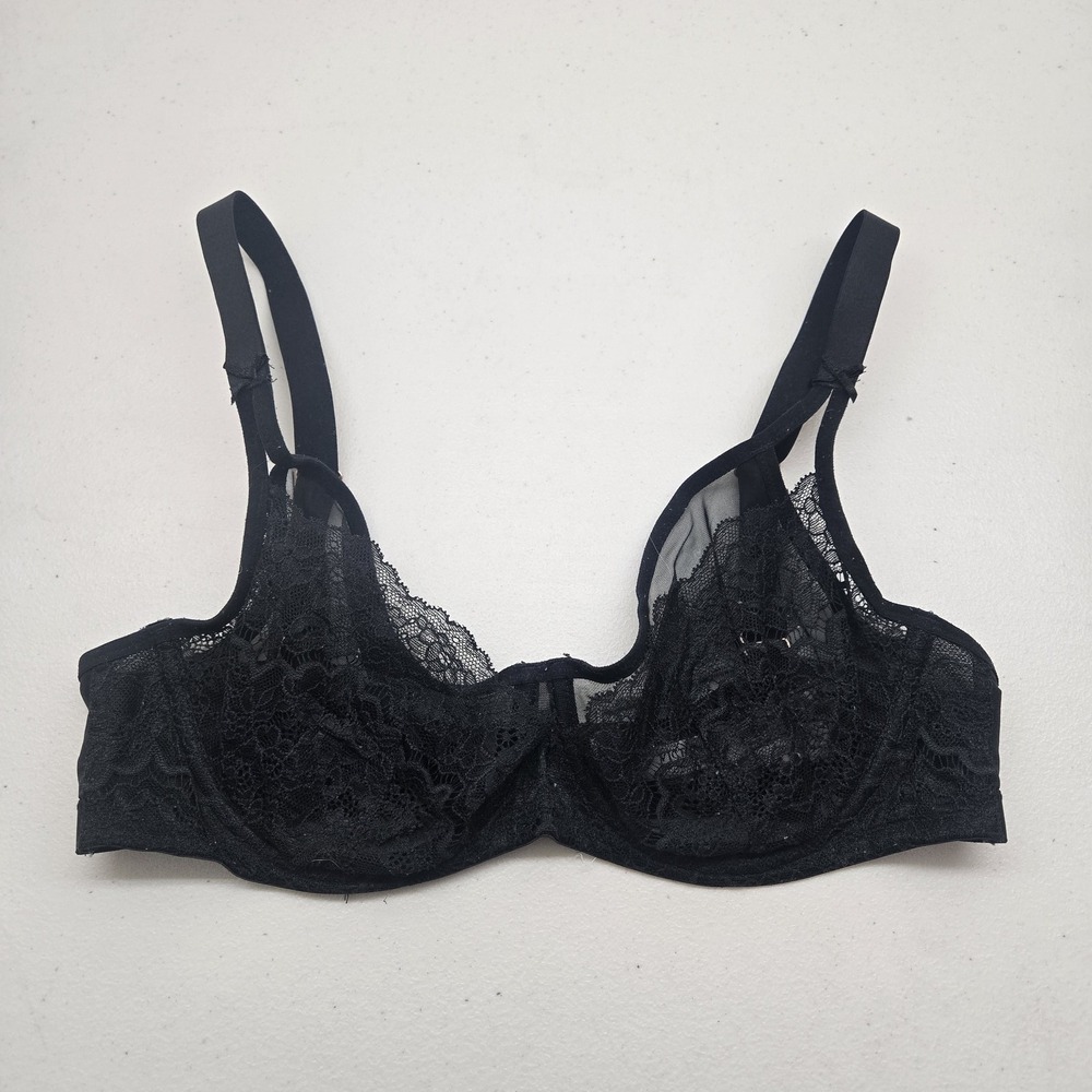 Victoria's Secret Women Bra 34D Black Floral Dream Angels Underwired‎ Lace